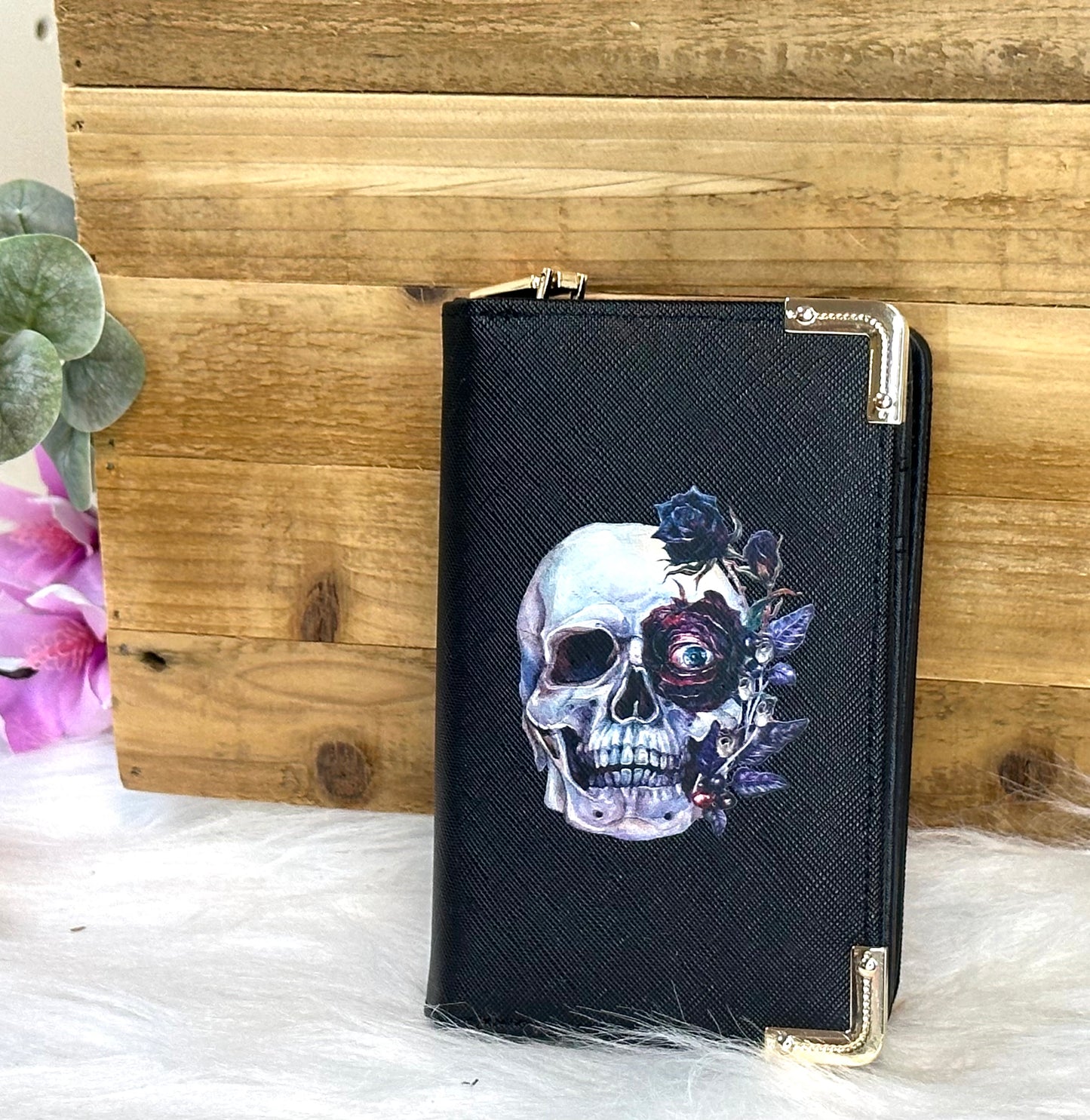Portemonnaie klein schwarz Skull