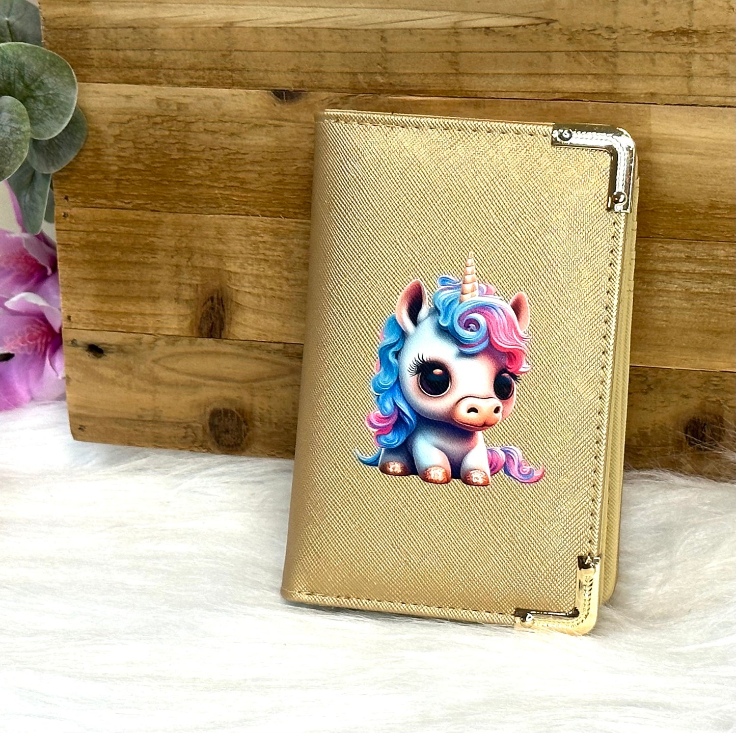 Portemonnaie klein Gold Einhorn