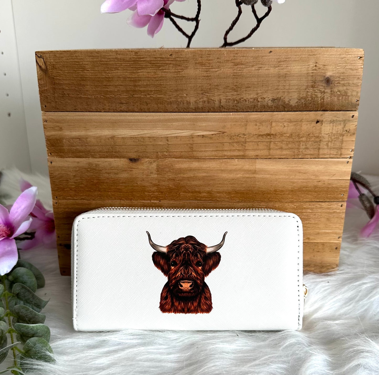 Portemonnaie groß weiß Stier