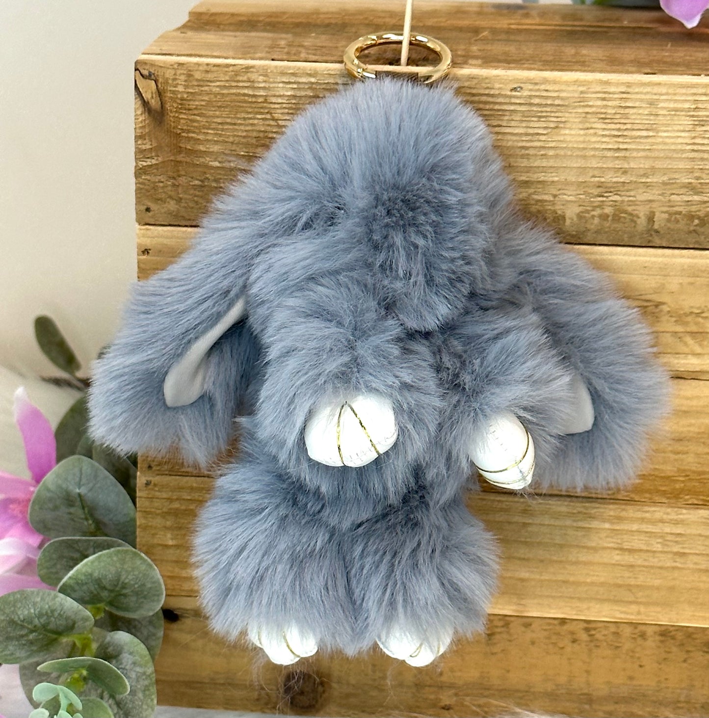 Hasen Schlüsselanhänger grau