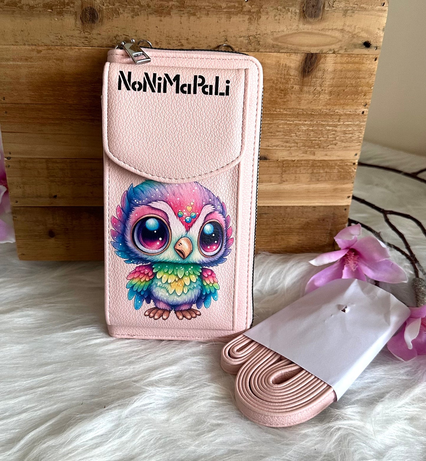 Handy-Bag rosa mit Eule