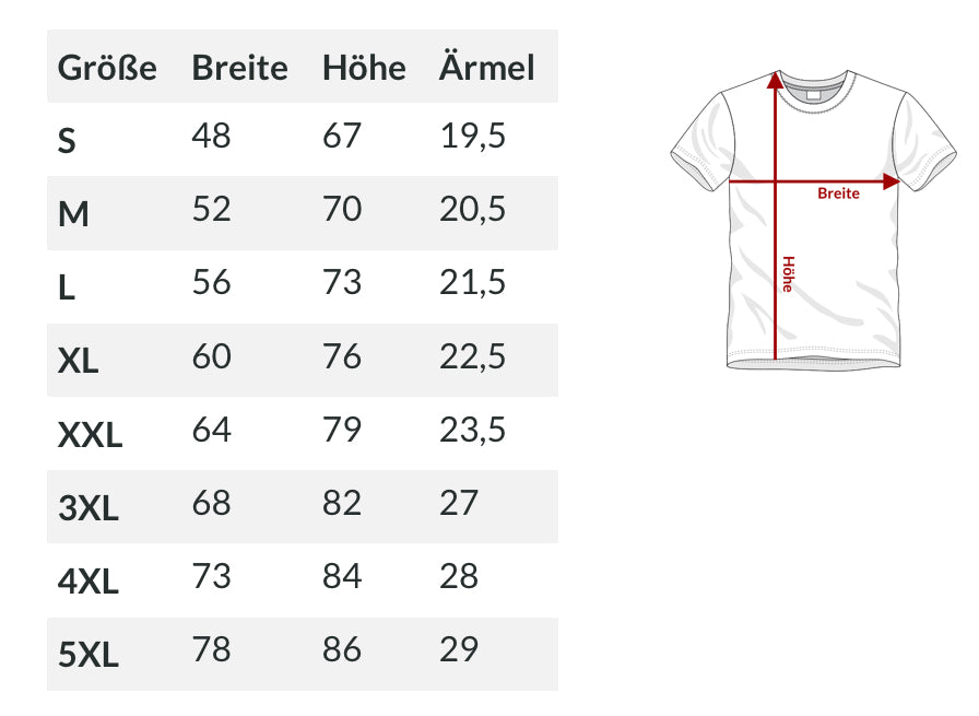 T-Shirt 2XL+3XL (002) mit Wunschmotiv
