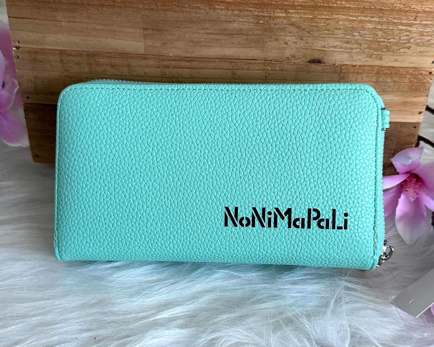 Handy-Bag mint mit neon Schwein