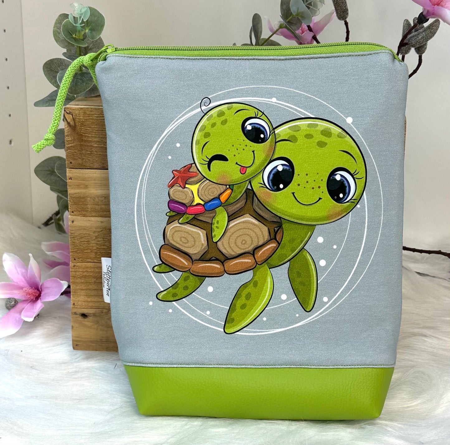 Waschtasche Schildkröte Mama mit Kind