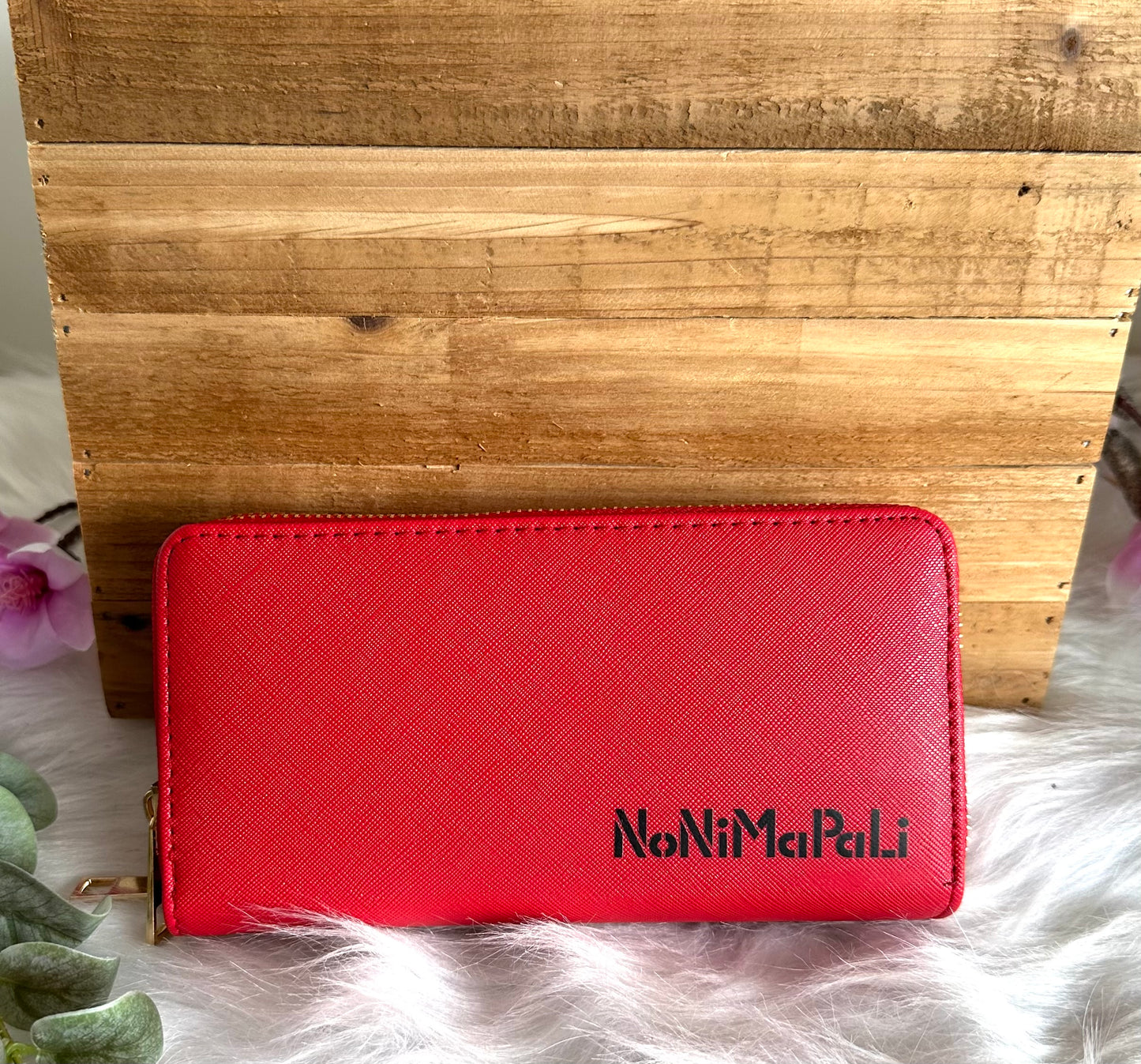 Portemonnaie groß rot Katzen