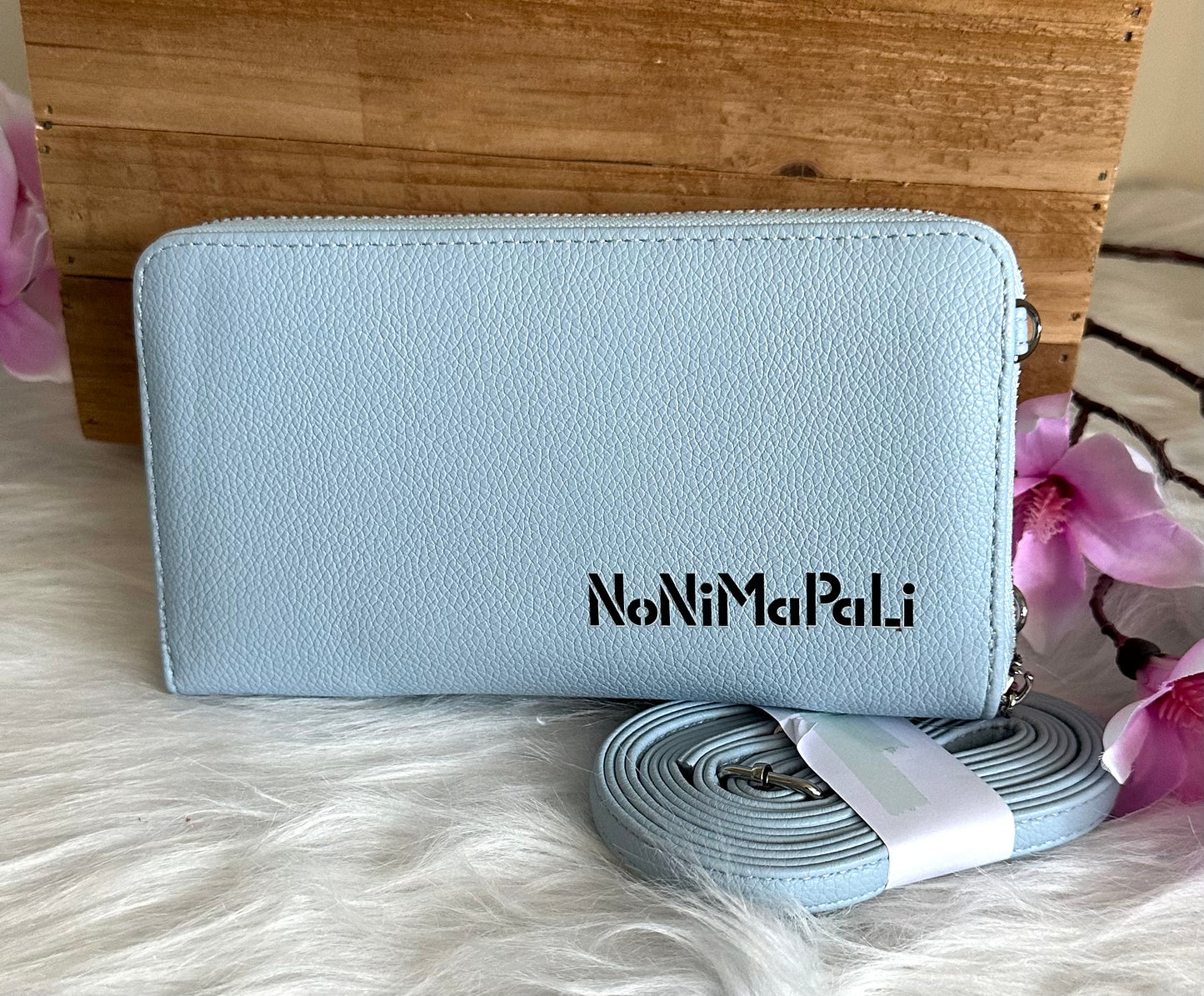 Handy-Bag hellblau mit Drache bunt
