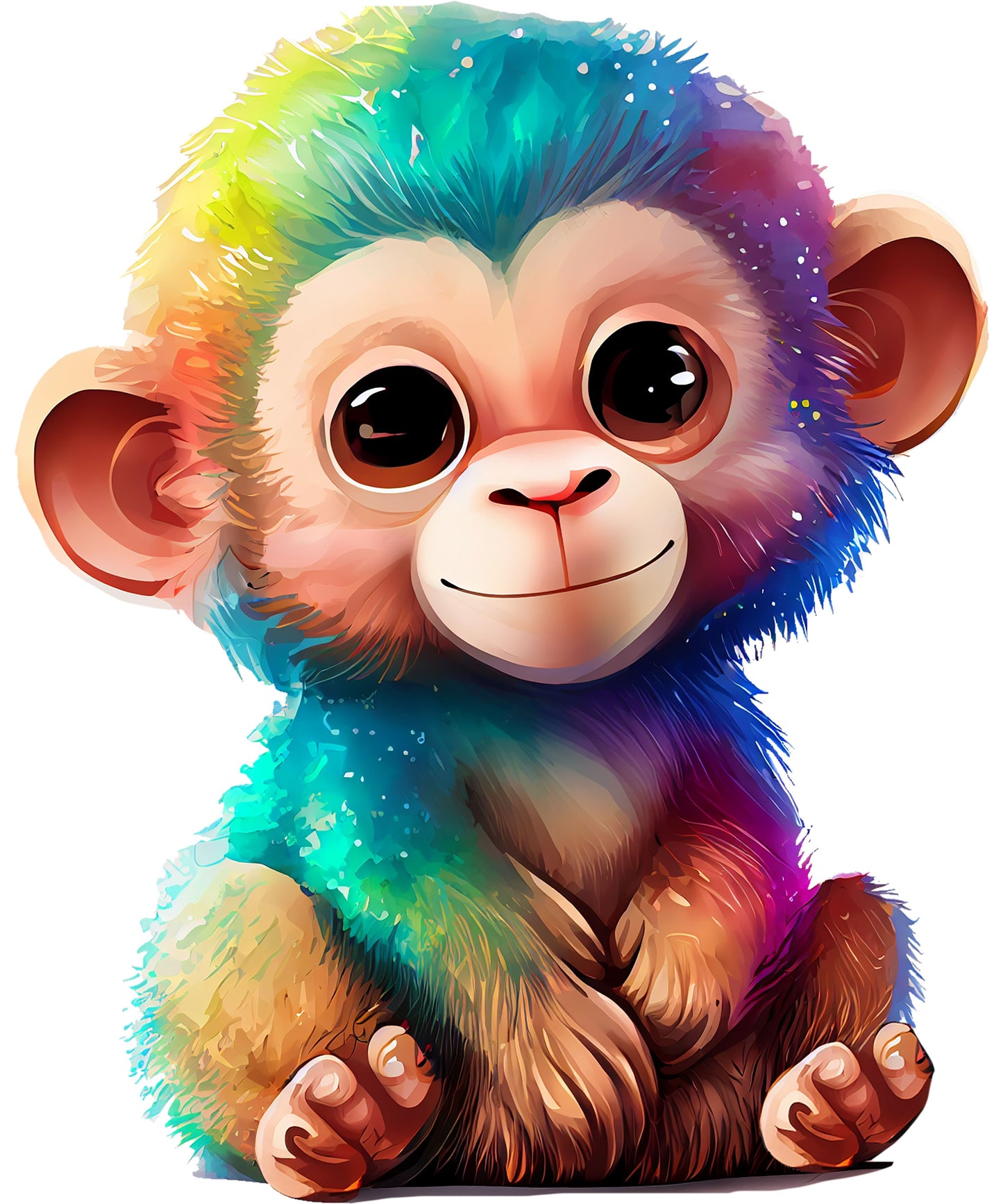 Affe Glitzer bunt