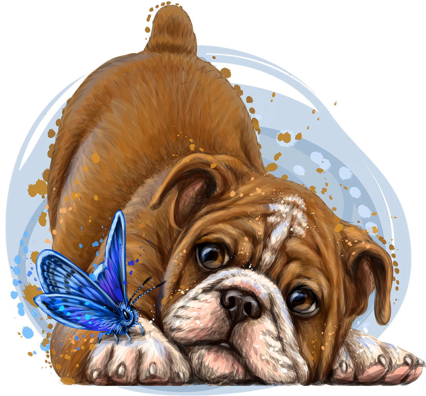 Englisch Bulldoggen Welpe | Bügelbild & UV-DTF Sticker
