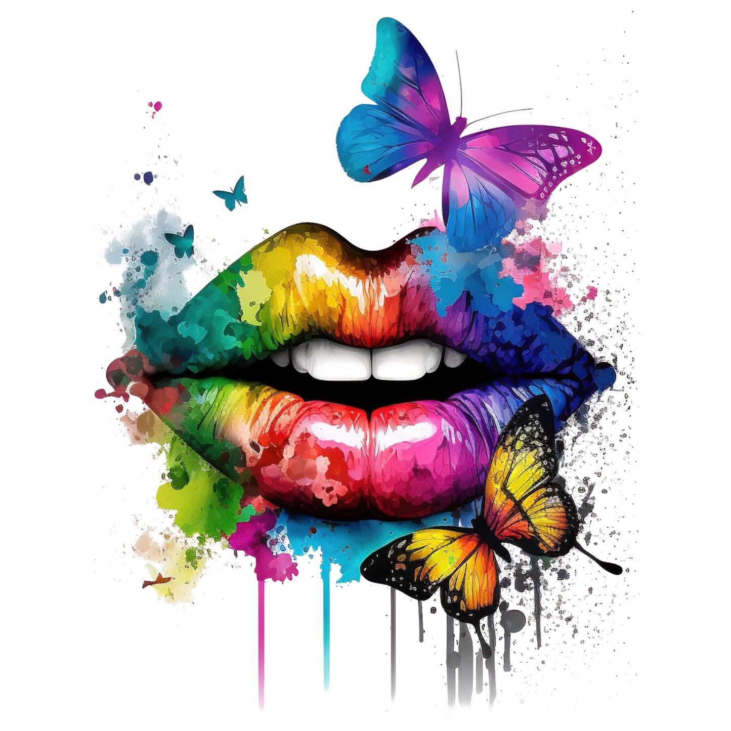 Butterfly Lippen bunt