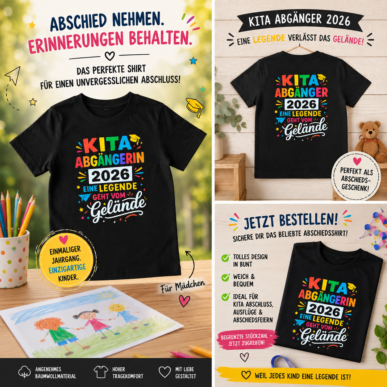 Kinder T-Shirt „Kita-Abgänger/Abgängerin 2026“