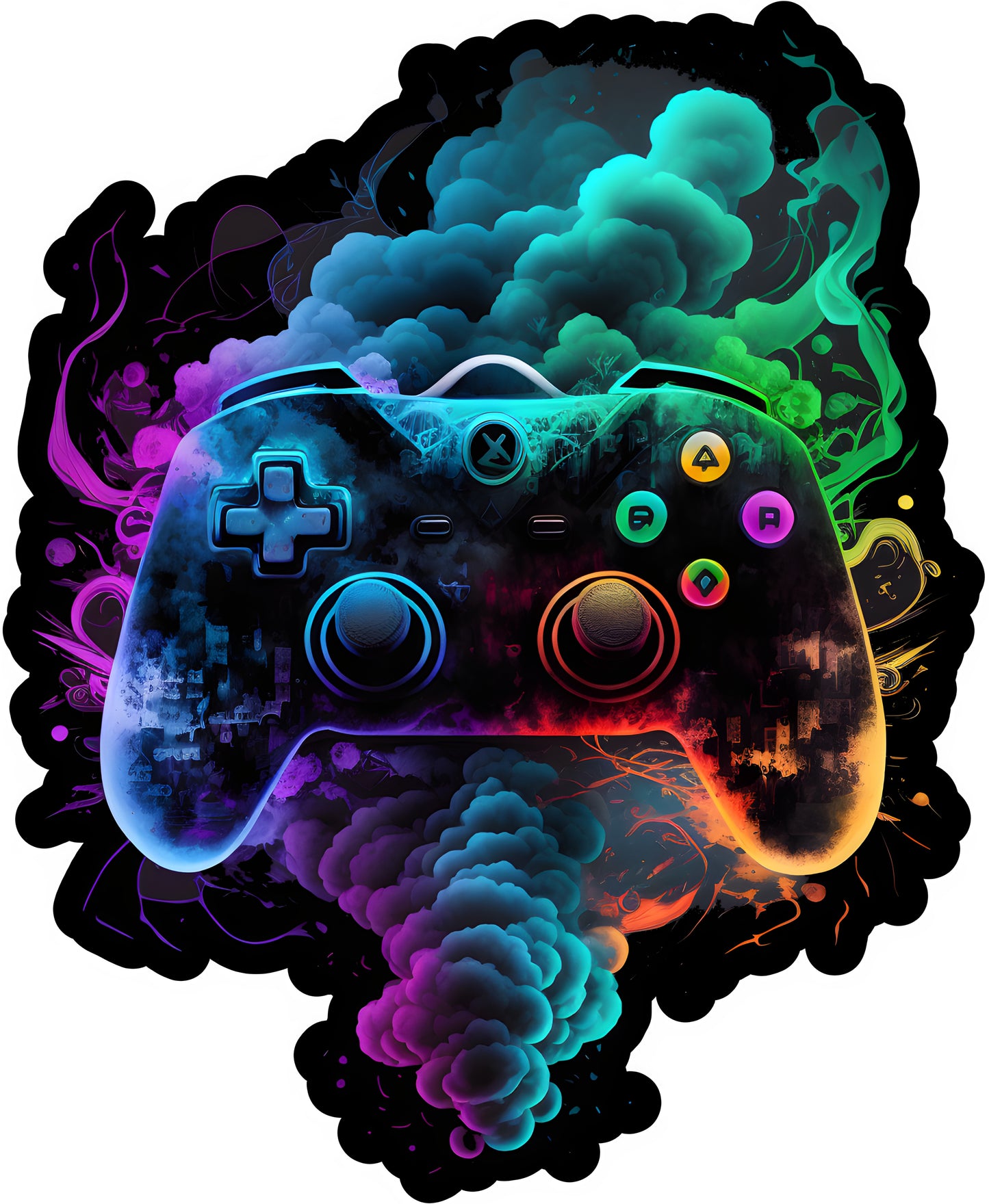 Controller black/bunt | Bügelbild & UV-DTF Sticker