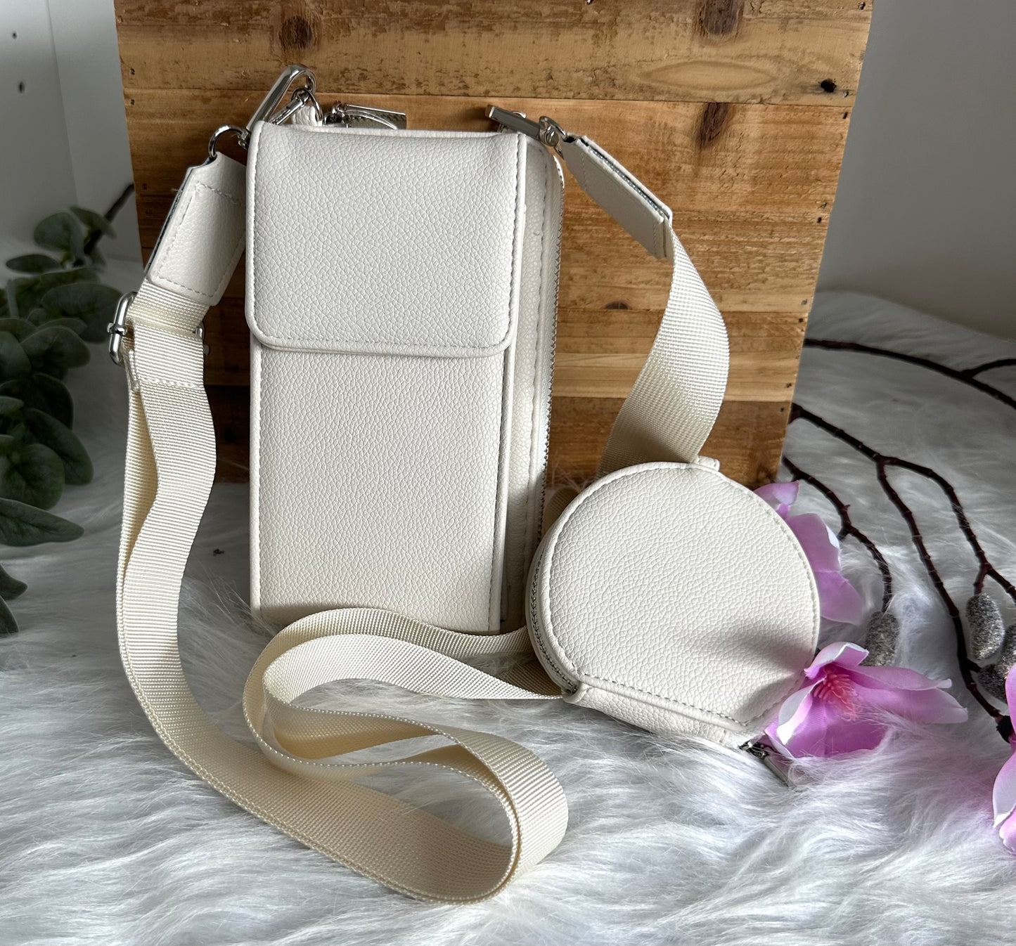 Handy-Bag beige mit Wunsch Motiv