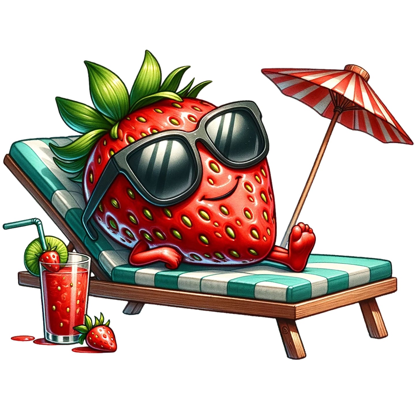 UV-Sticker Erdbeere