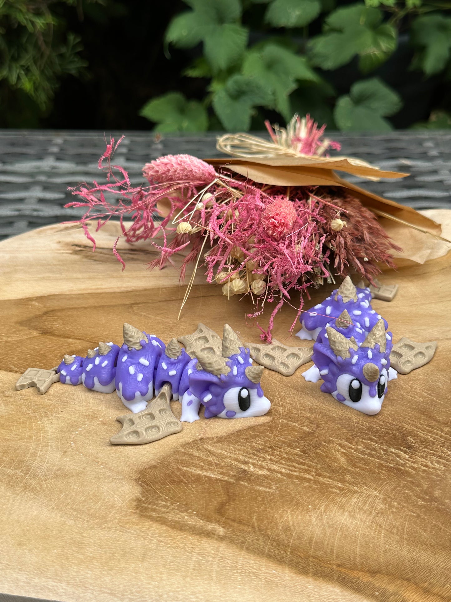 3D Flexi Waffeldrache lila