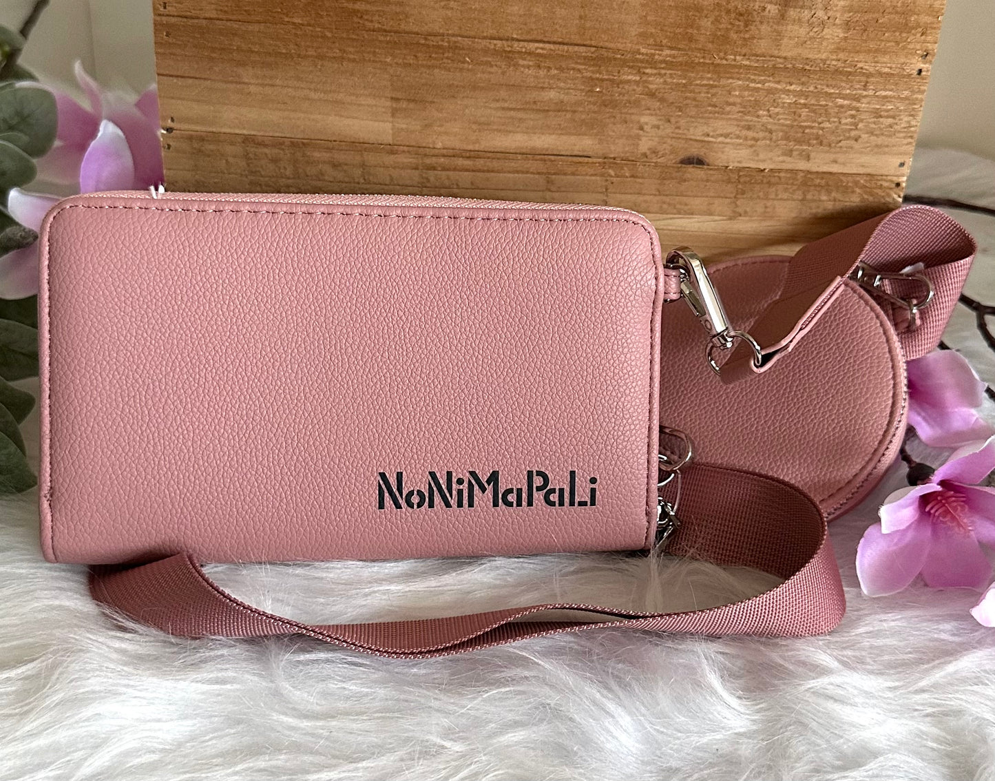 Handy-Bag altrosa mit Skelettfrau