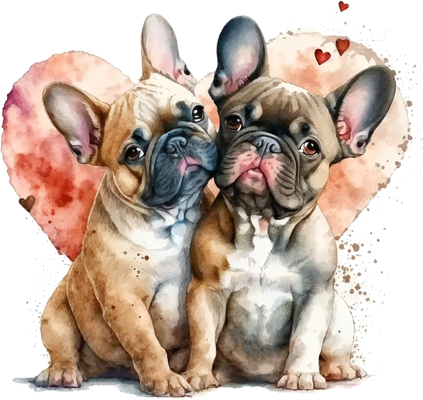 French Bully Heart | Bügelbild & UV-DTF Sticker