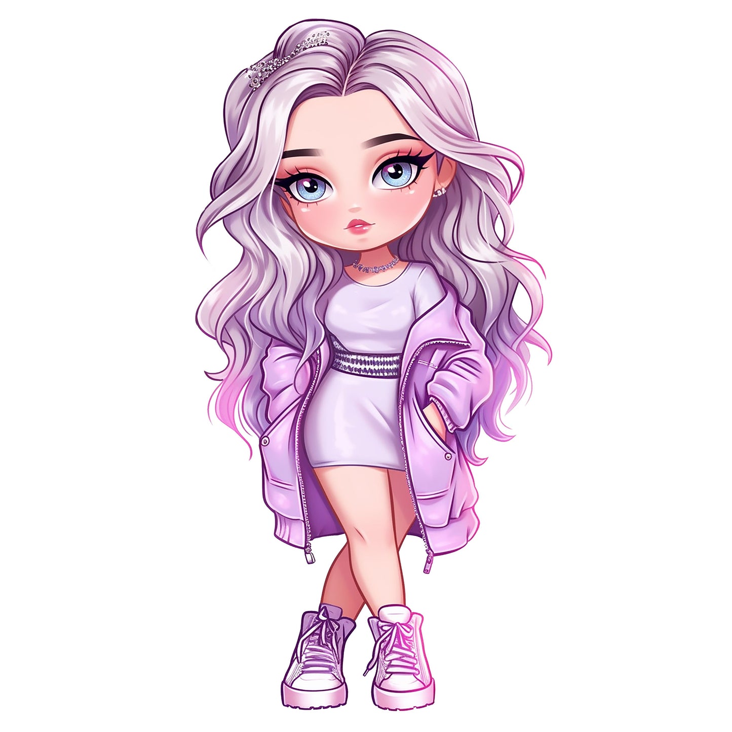 UV-Sticker Girl Flieder