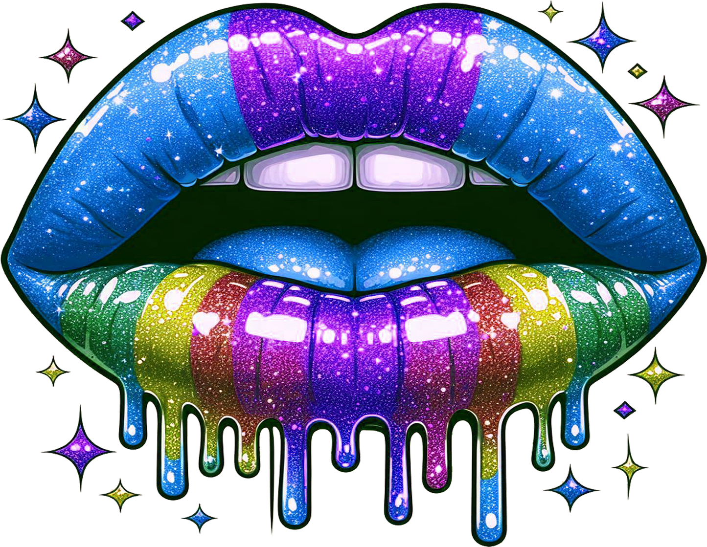Glitzer Lippen blue