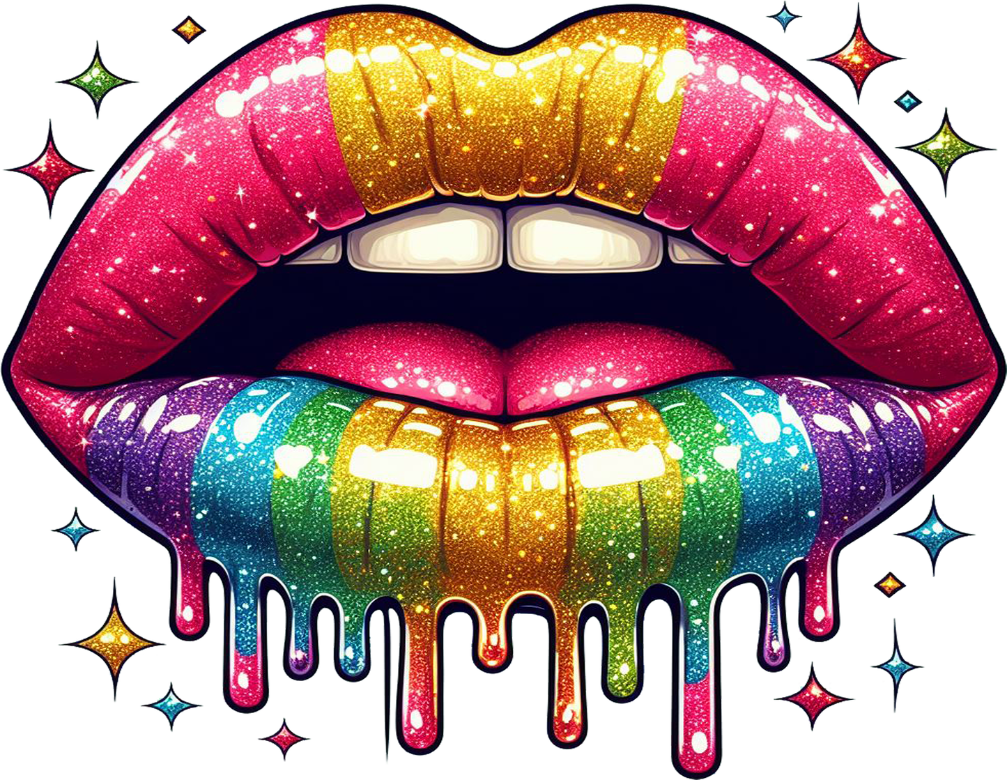 Glitzer Lippen red