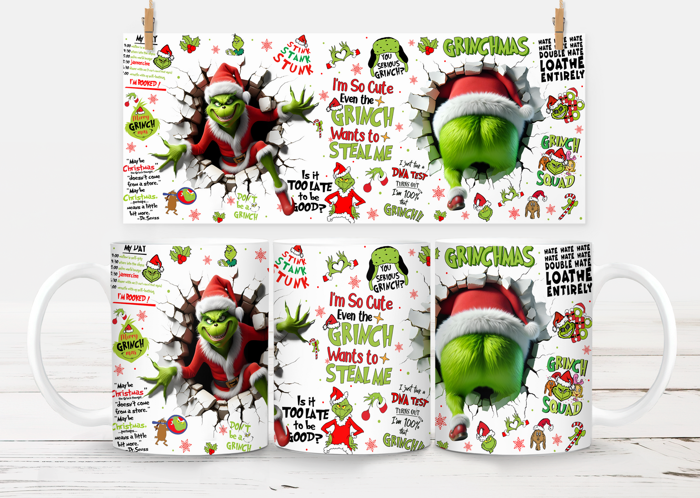 UV-DTF Grinch Hintern