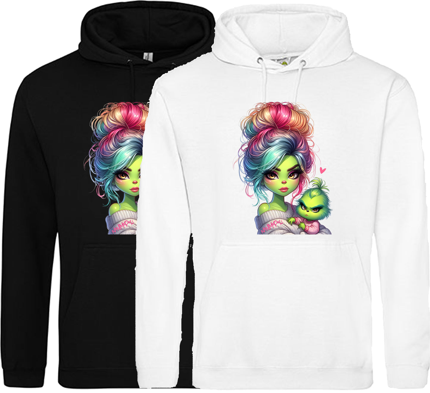 Hoodie Grinch Mama mit Baby