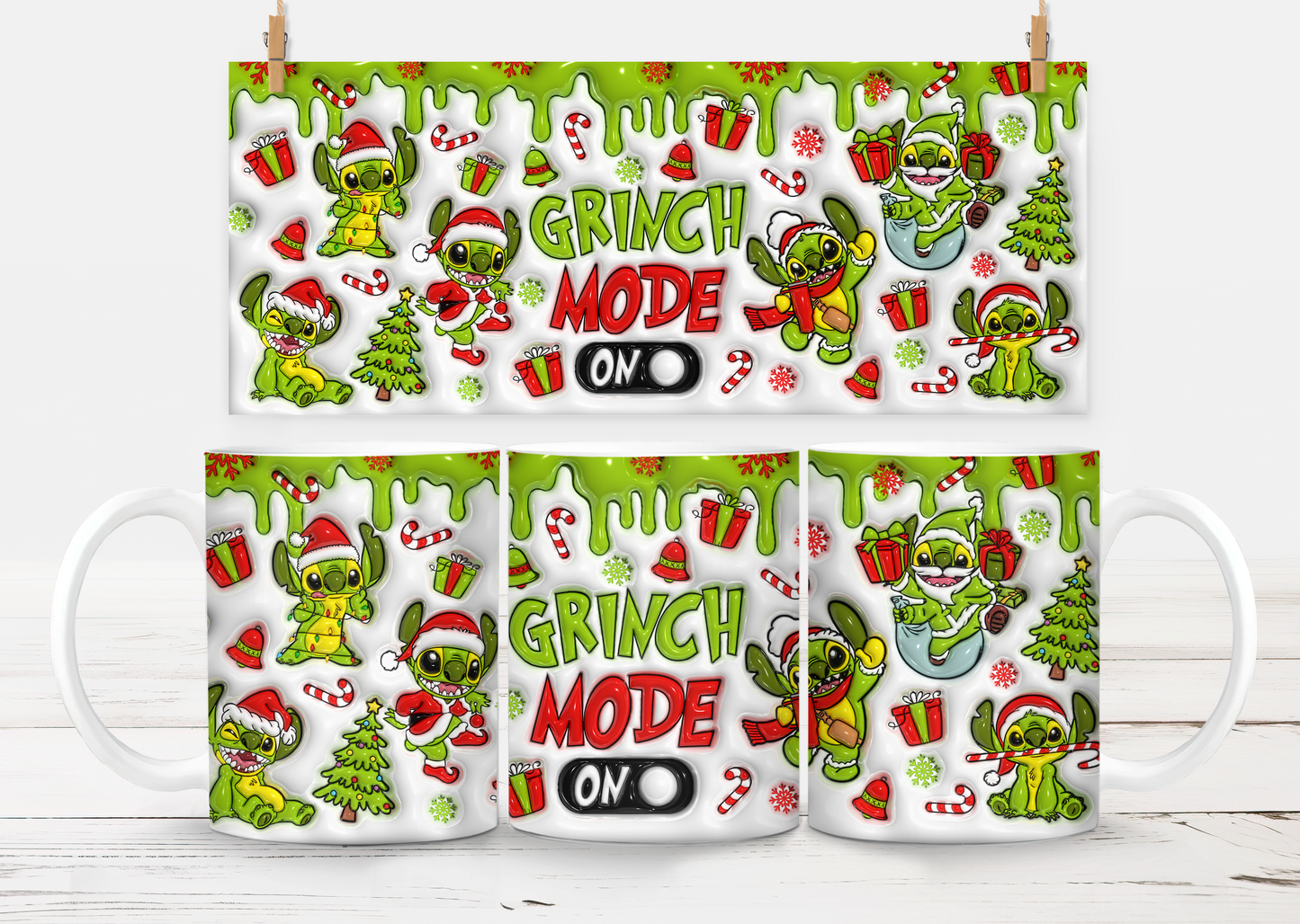 Tasse Grinch Mode ON grün