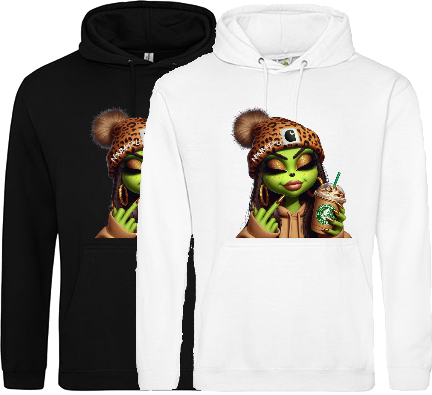 Hoodie Grinch mit Kaffee