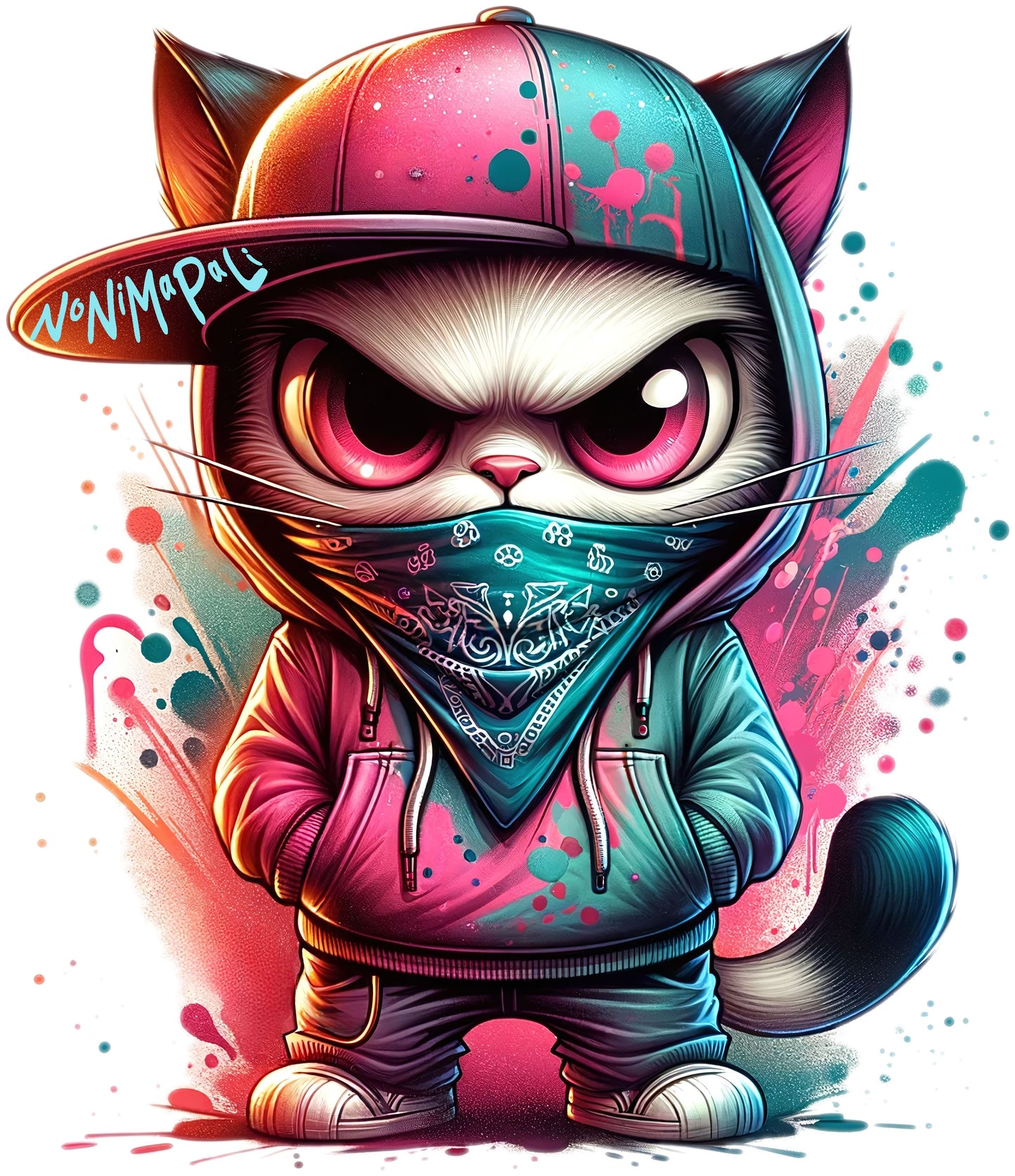 Streetwear Katze bunt