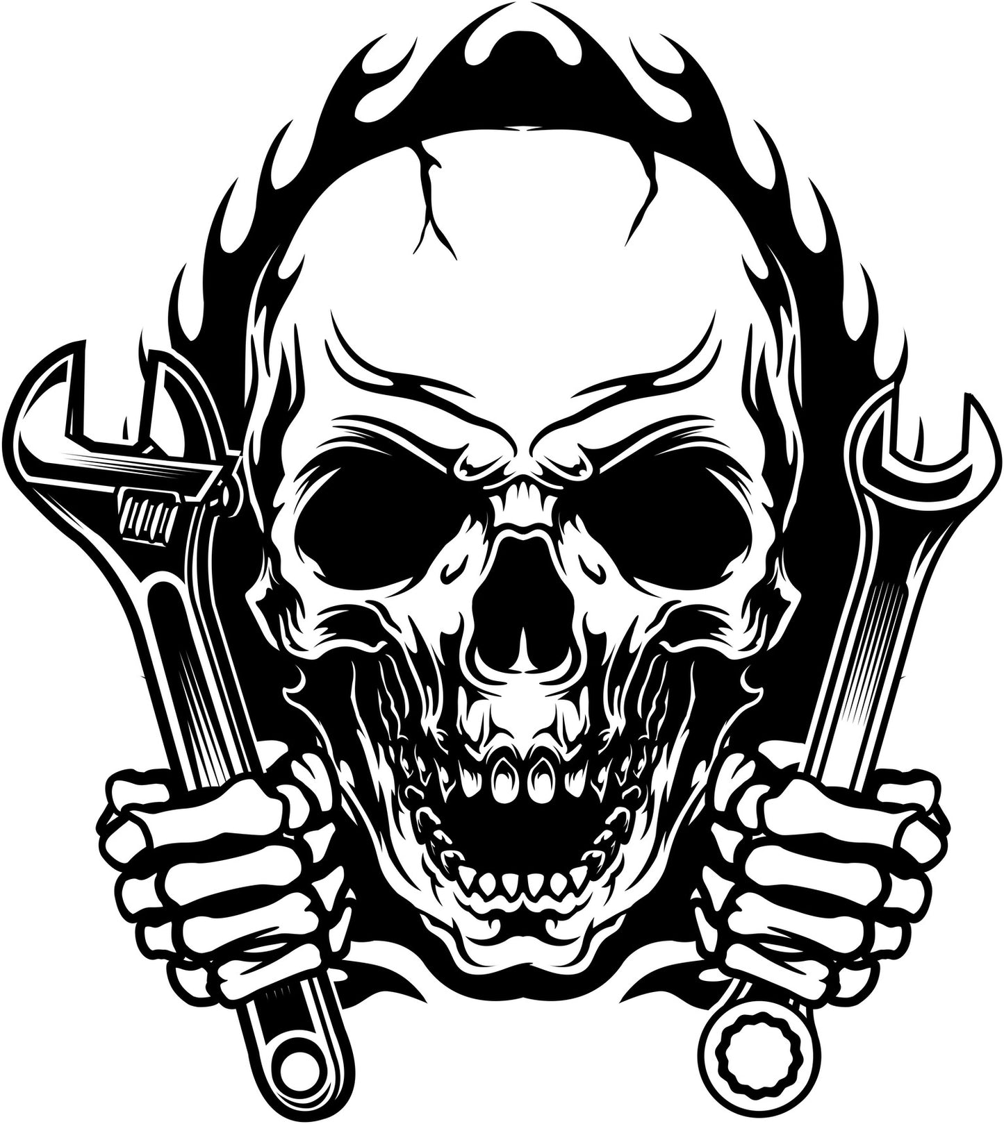 Mechanic Skull | Bügelbild & UV-DTF Sticker