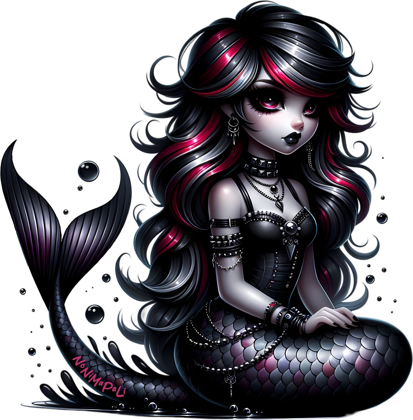 UV-Sticker Meerjungfrau black