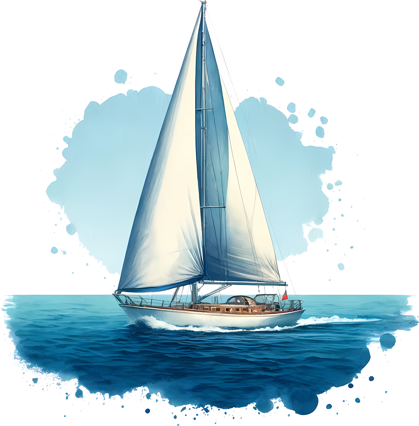 UV-DTF Sticker Segelboot