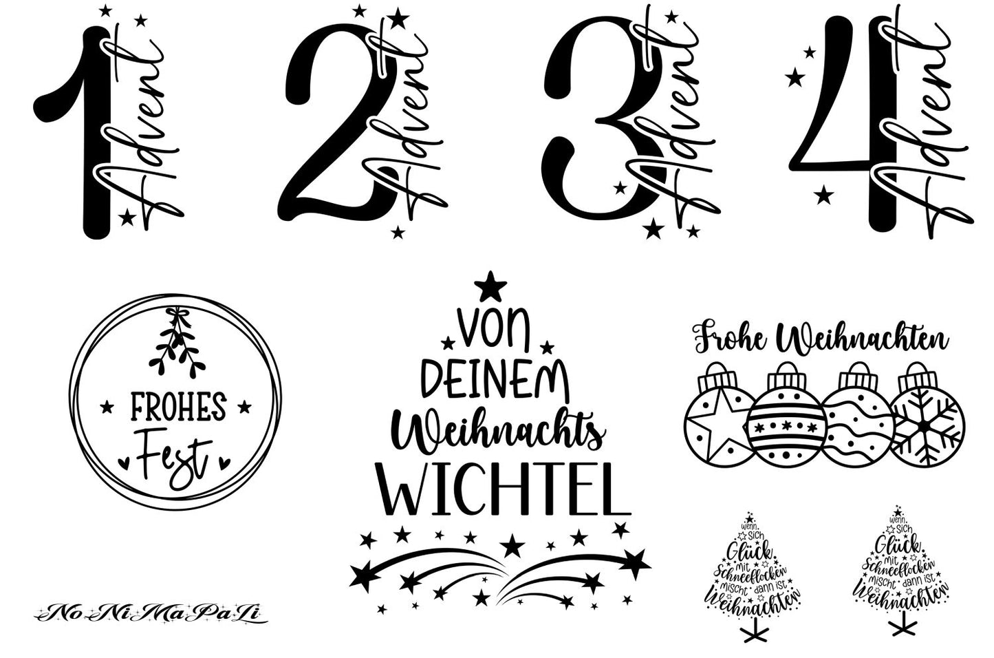 UV Sticker Weihnachten Set 2