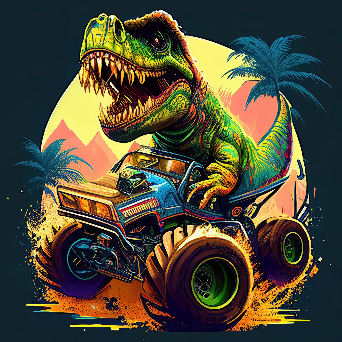 Dino im Monstertruck