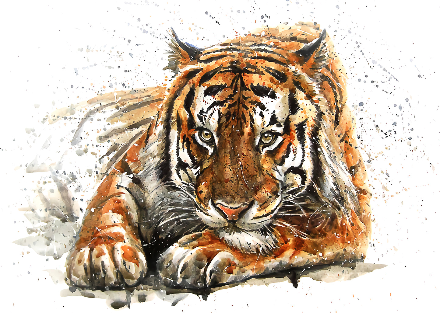 Tiger liegend | Bügelbild & UV-DTF Sticker