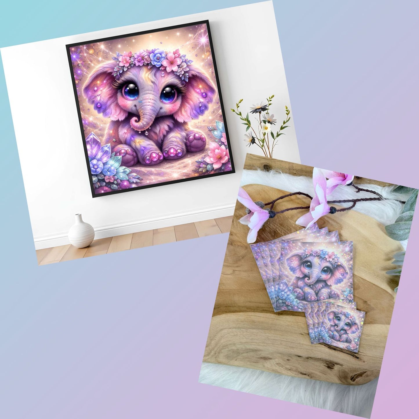 Diamond Painting Elefant Hilde 40x40 cm (inkl.Sondersteine)