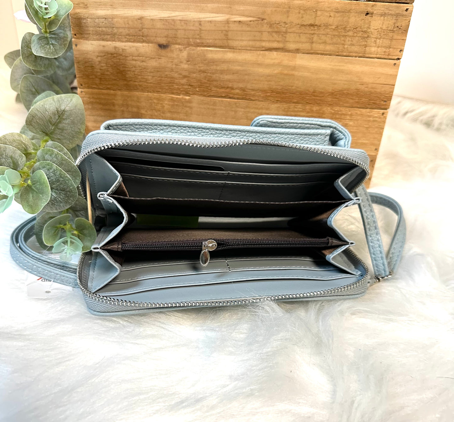 Handy-Bag hellblau Französische Bulldogge