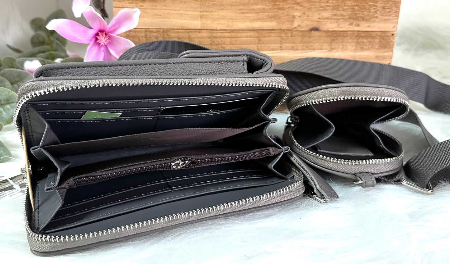 Handy-Bag grau mit Wunsch Motiv