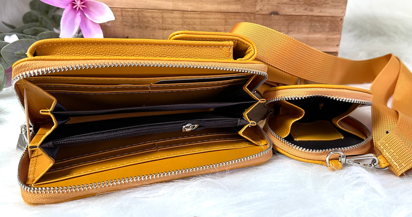 Handy-Bag senf-gelb mit Wunsch Motiv