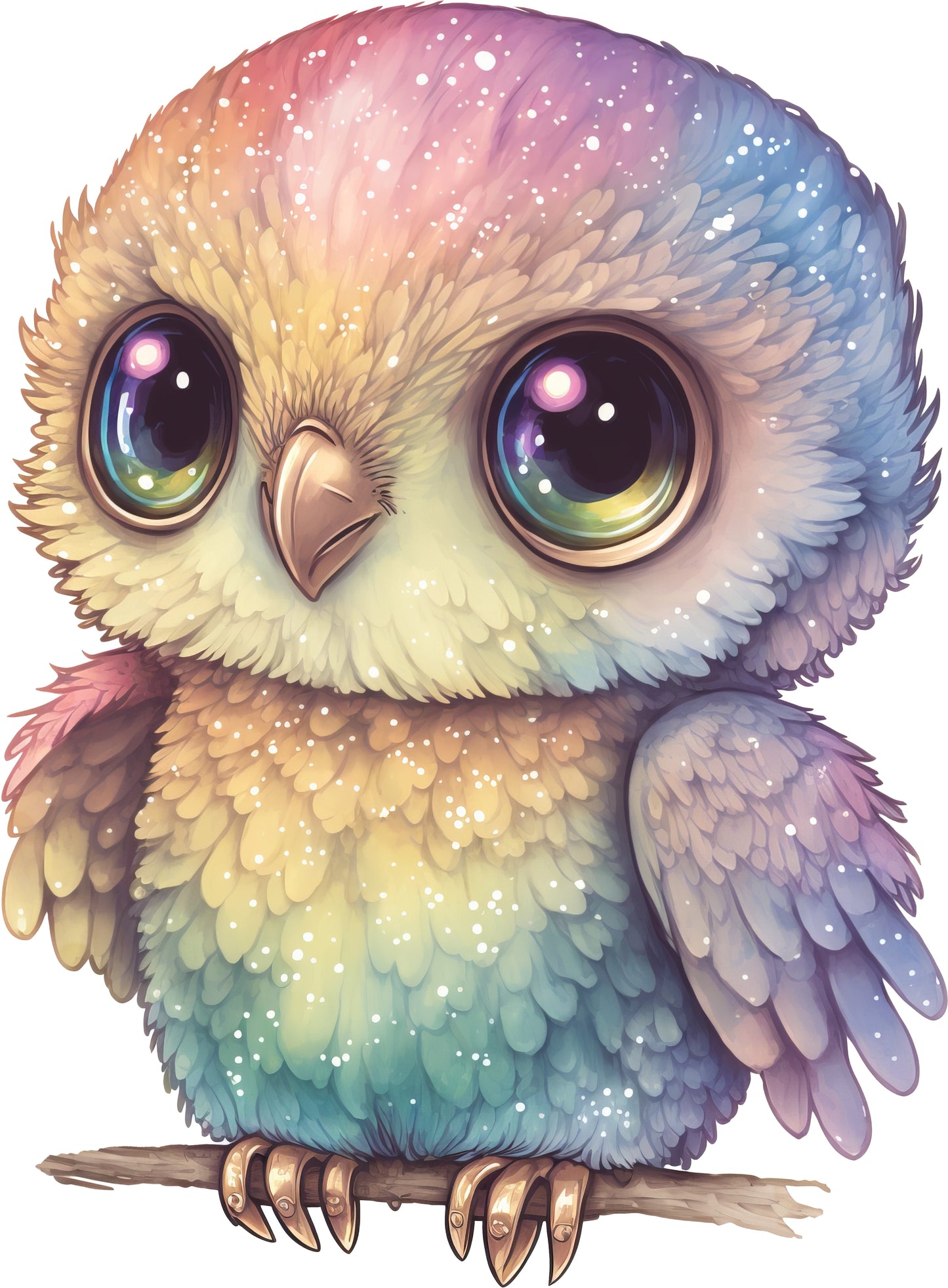 Eule bunt Glitzer