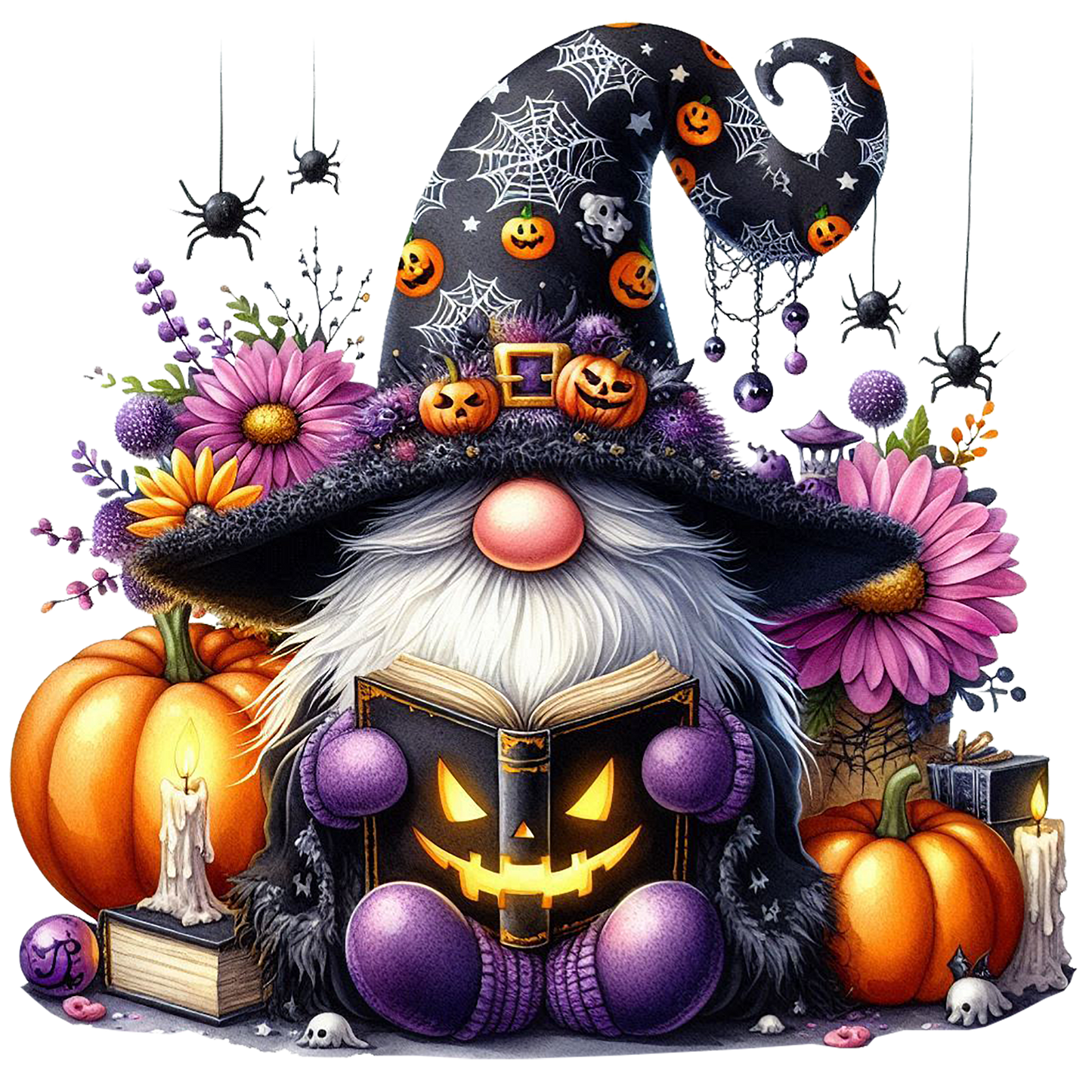 Halloween Wichtel mit Kürbis