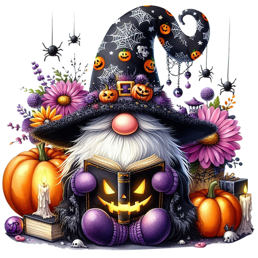 Halloween Wichtel mit Kürbis