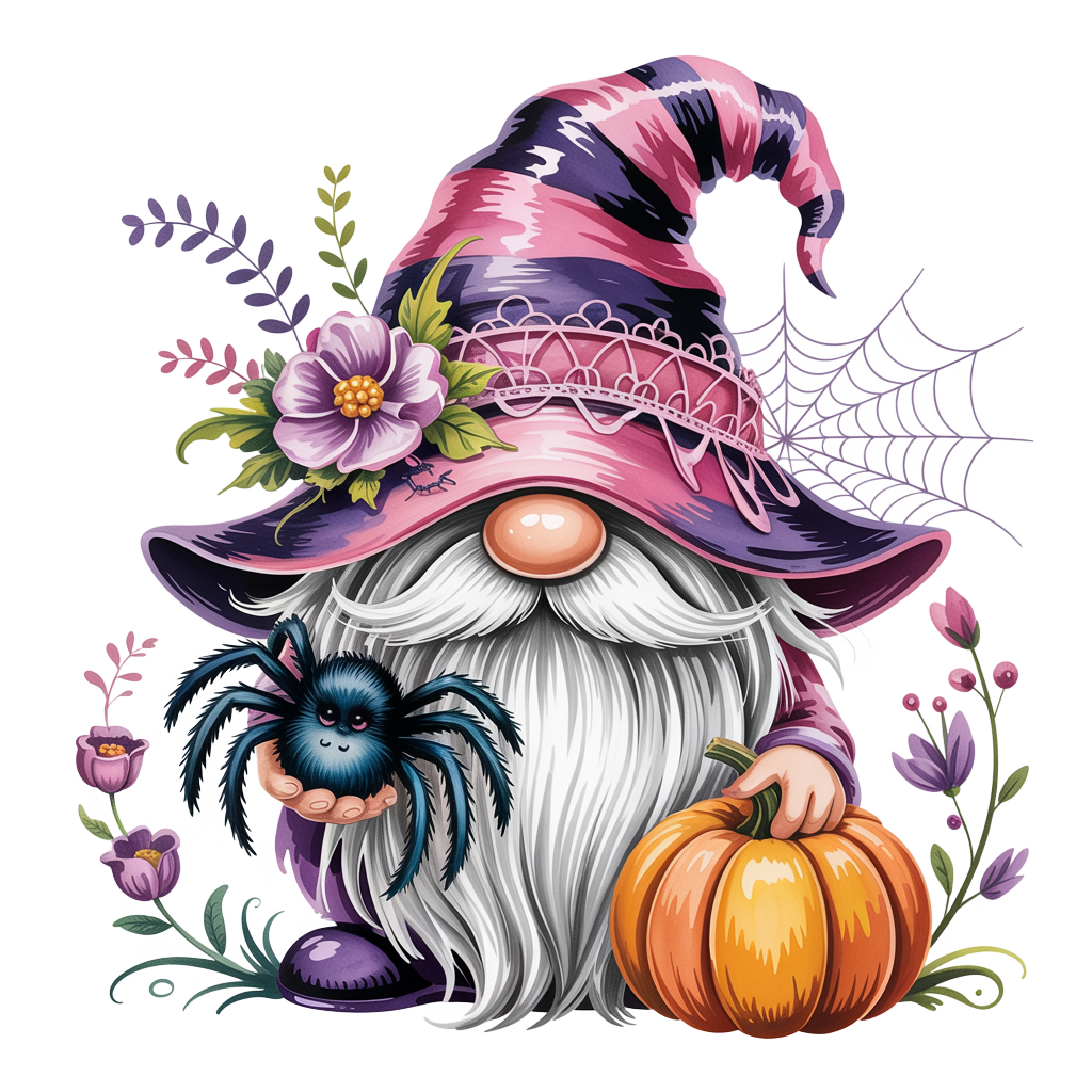 Halloween Wichtel mit Spinne