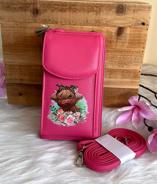 Handy-Bag Pink mit kuh