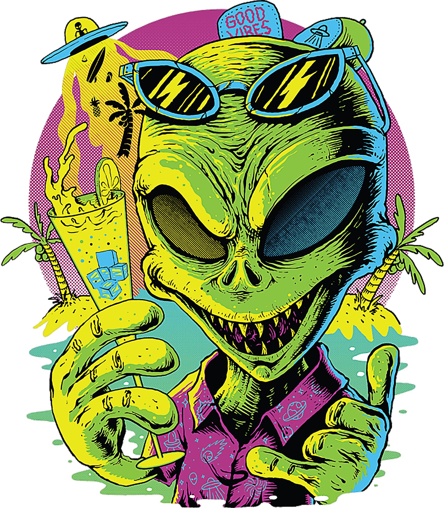 Alien Party | Bügelbild & UV-DTF Sticker