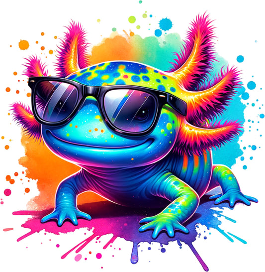 UV-DTF Sticker Axolotl bunt