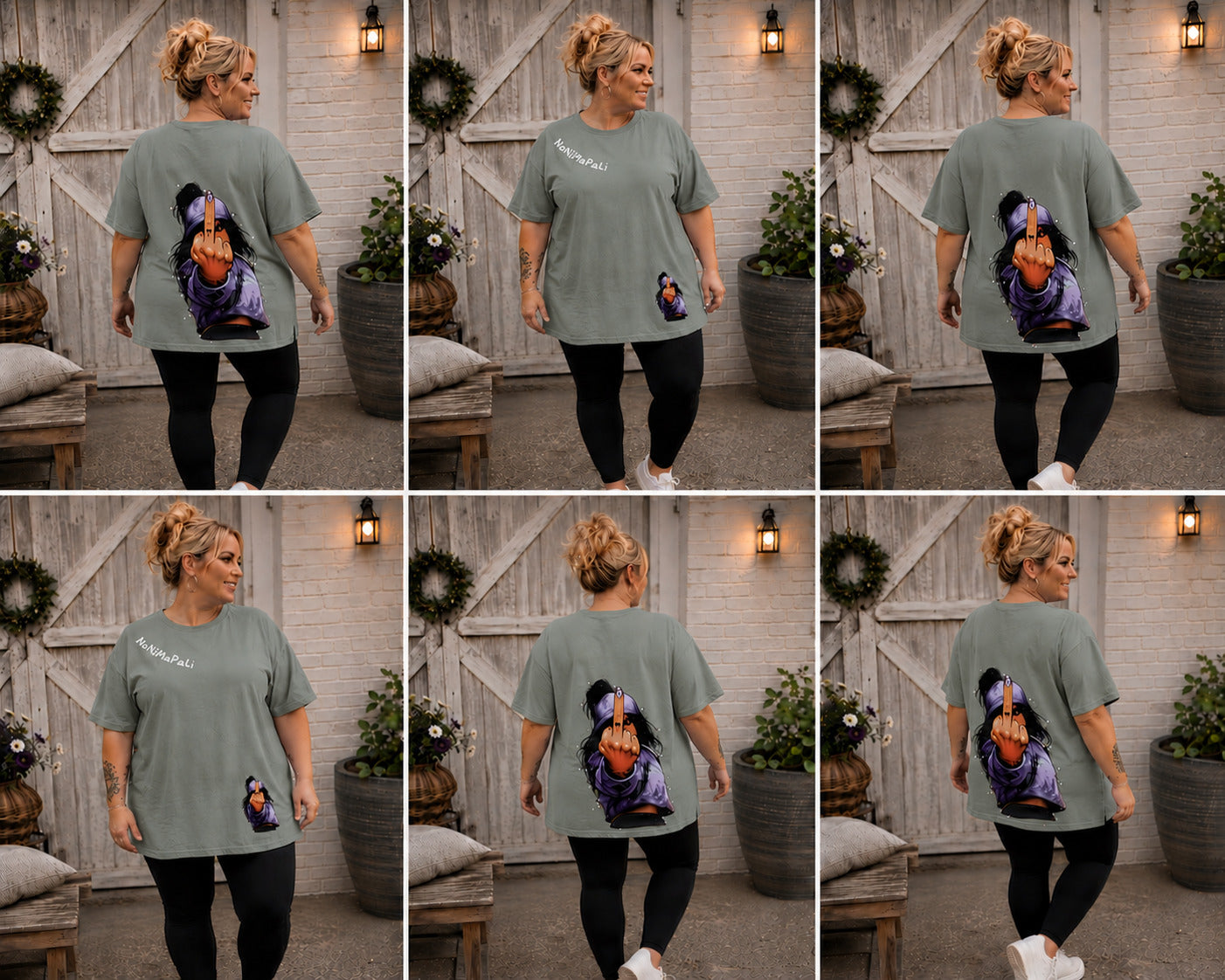 Oversize T-Shirt "Rebel" mit Strasssteinen