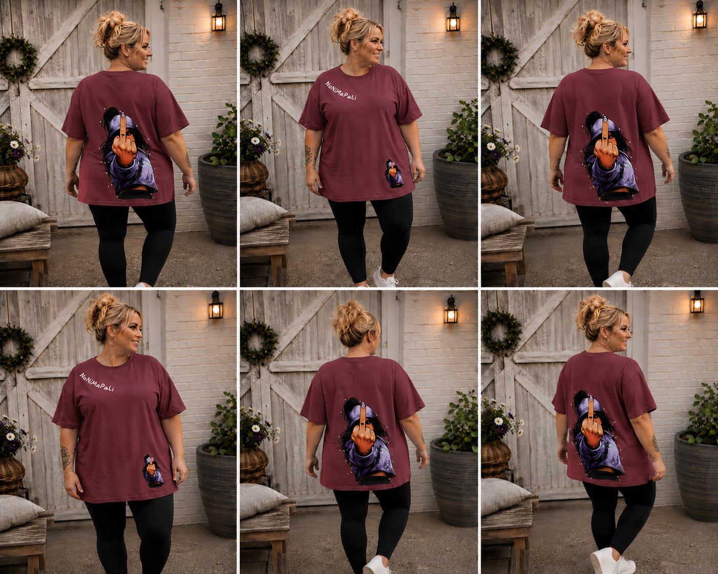 Oversize T-Shirt "Rebel" mit Strasssteinen