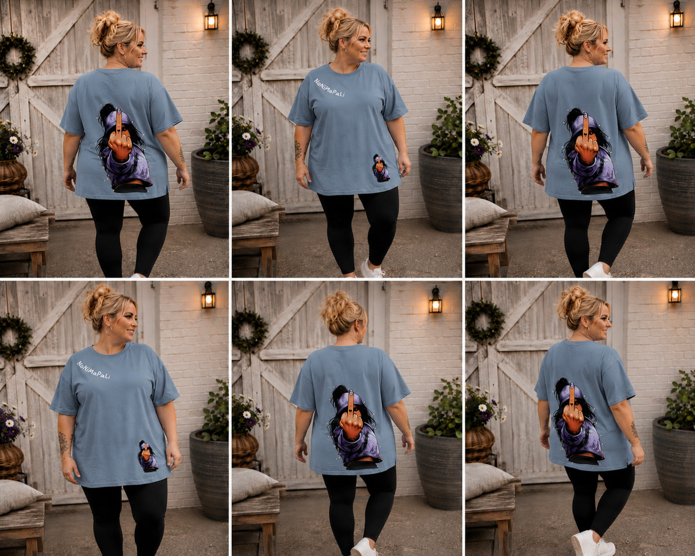 Oversize T-Shirt "Rebel" mit Strasssteinen