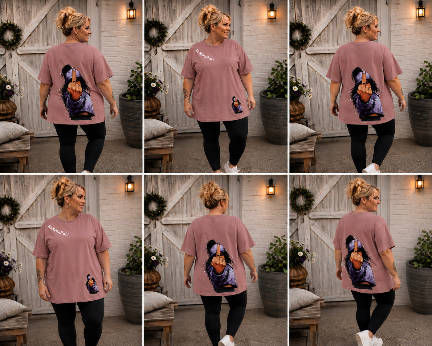 Oversize T-Shirt "Rebel" mit Strasssteinen