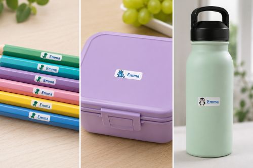 Personalisierte Schulsticker mit Namen – 45 wasserfeste Namenssticker